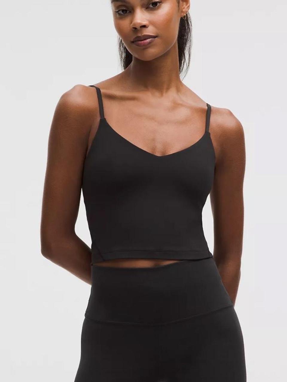 Lululemon Athletica Black V-Neck Cropped Spaghetti-Strap Tank